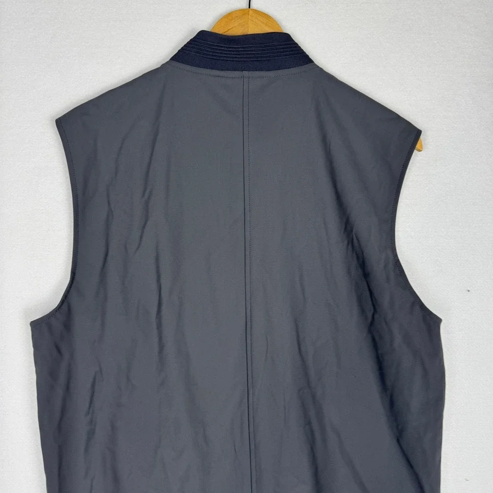 Alfani Alfatech Bomber Vest‎ Mens M Ebony Grey Full Zip Stretch 100187752MN